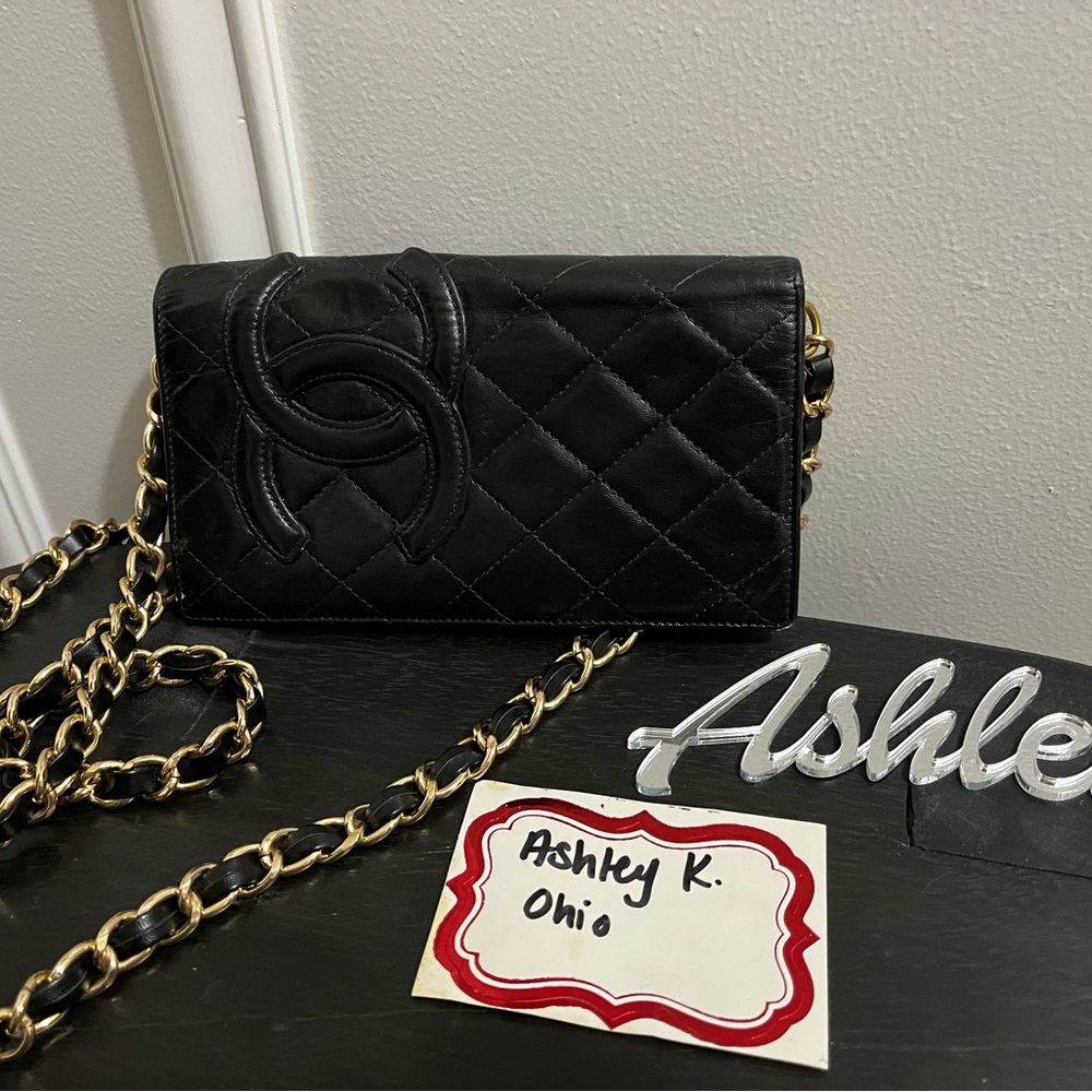 Chanel Black Quilted Clutch with Wristlet
